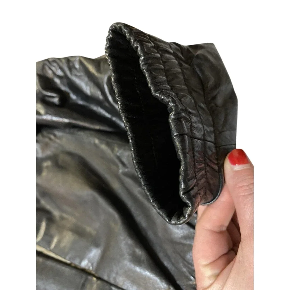 RARE‎ Vintage 80's Stratège Leather Convertible Jacket/ Vest Mens Size 38 Black